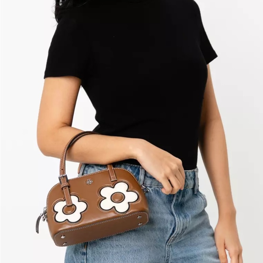 *Rare* Tory Burch Emerson Floral Appliqué Dome Satchel